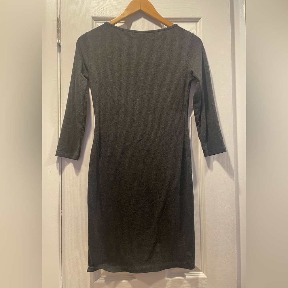 H&M Heather Grey Ribbed Dress - Picture 2 of 4
